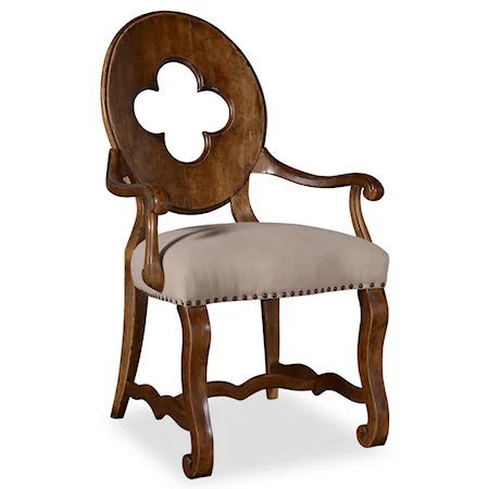 Traditional Drake Arm Chair with Cut Out Back Detail